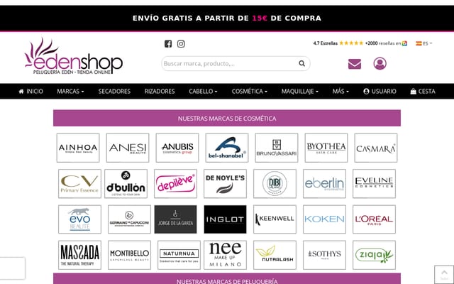 Screenshot of edenshop.com