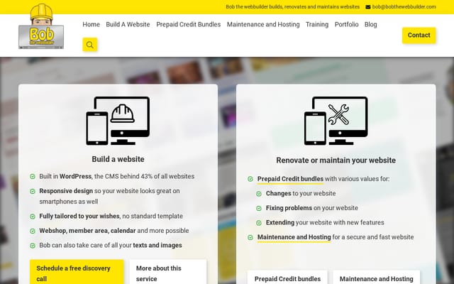 Screenshot of bobthewebbuilder.com