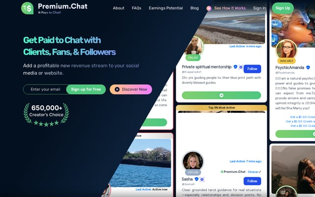Screenshot of premium.chat