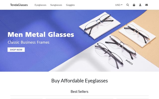 Screenshot of tendaglasses.com
