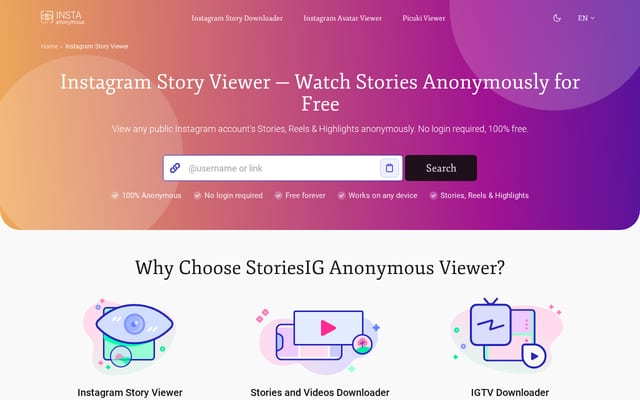 Screenshot of storiesig.info