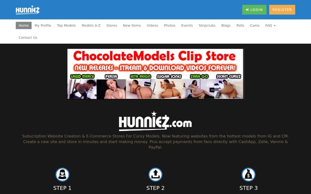 Screenshot of hunniez.com