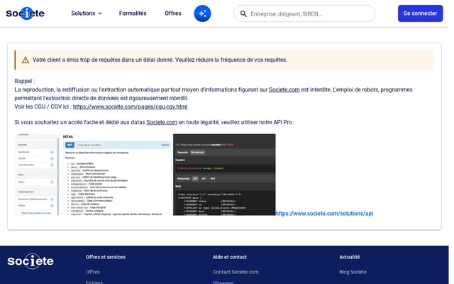Screenshot of societe.com
