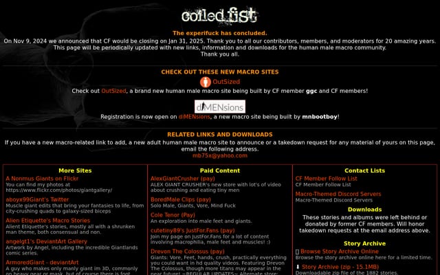 Screenshot of coiledfist.org