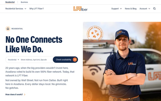 Screenshot of lusfiber.com