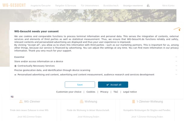 Screenshot of wg-gesucht.de