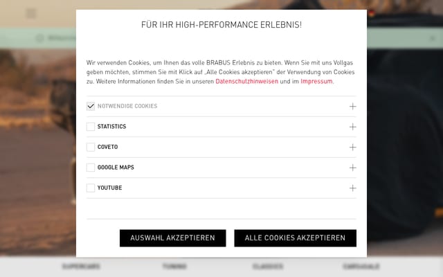 Screenshot of brabus.com