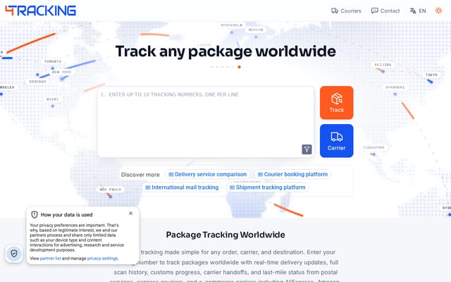 Screenshot of 4tracking.net