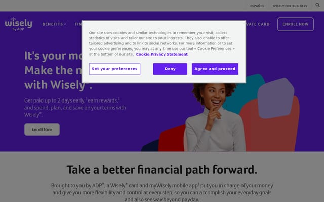 Screenshot of mywisely.com