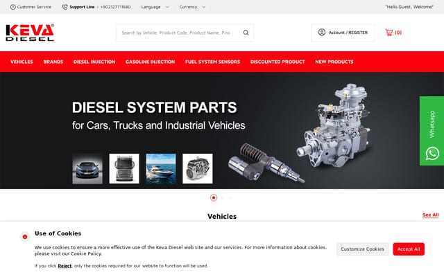 Screenshot of kevadiesel.com