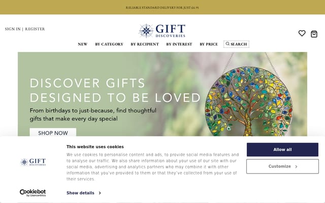 Screenshot of giftdiscoveries.co.uk