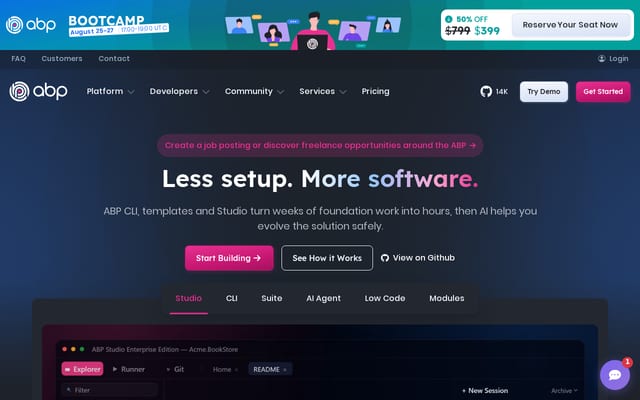 Screenshot of abp.io