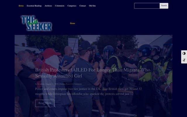 Screenshot of thetruthseeker.co.uk