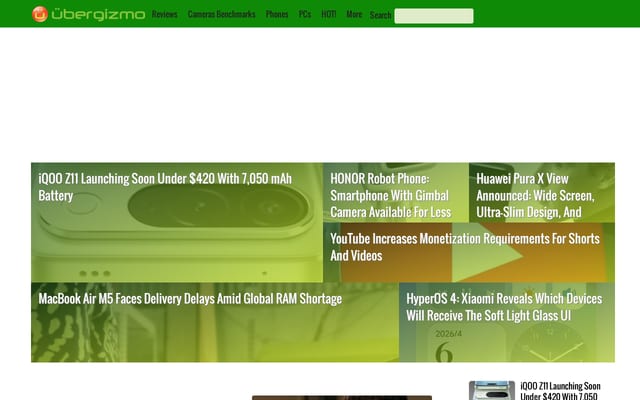 Screenshot of ubergizmo.com