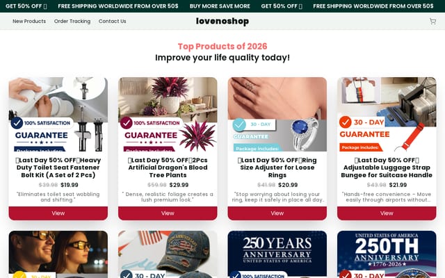 Screenshot of lovenoshop.com