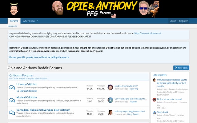 Screenshot of onaforums.net