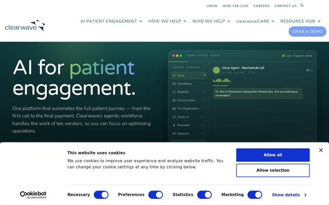 Screenshot of clearwaveinc.com