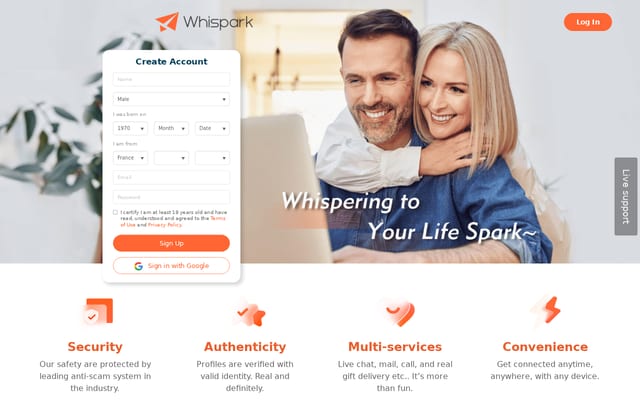 Screenshot of whispark.com