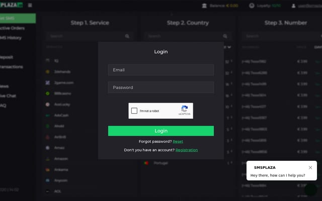 Screenshot of smsplaza.io
