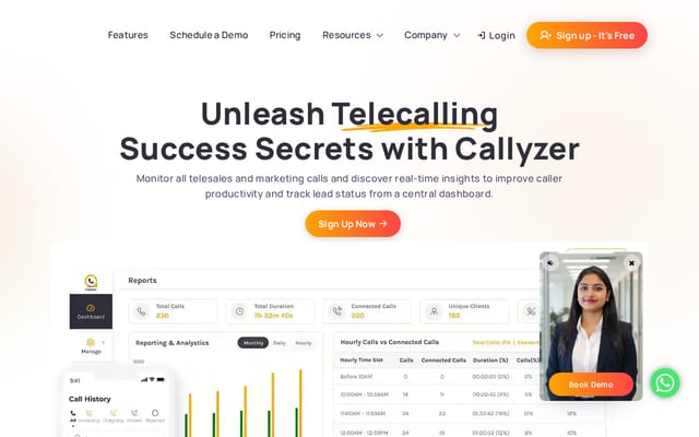 Screenshot of callyzer.co