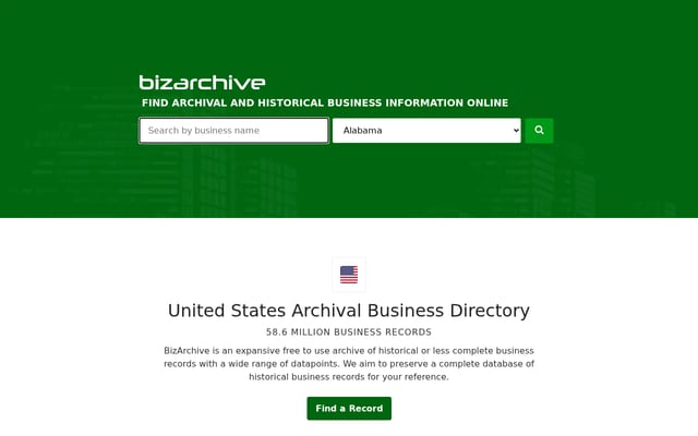 Screenshot of bizarchive.com