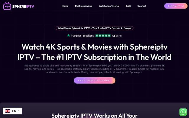 Screenshot of sphereiptv.net