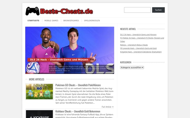 Screenshot of beste-cheats.de