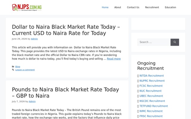 Screenshot of njps.com.ng