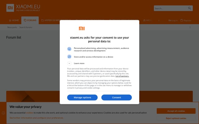 Screenshot of xiaomi.eu
