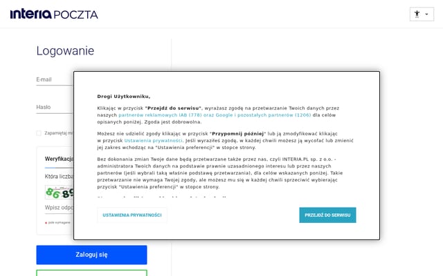 Screenshot of poczta.fm