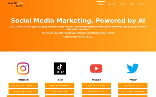 Screenshot of givemeboost.com