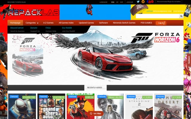 Screenshot of repacklab.com