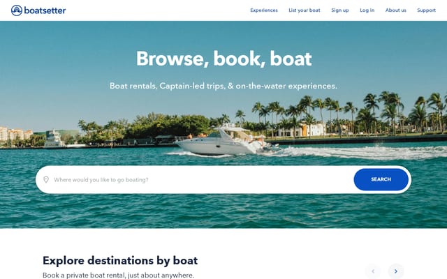 Screenshot of boatsetter.com