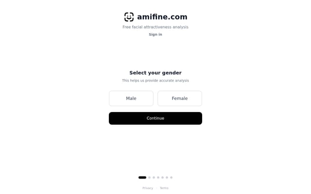 Screenshot of amifine.com