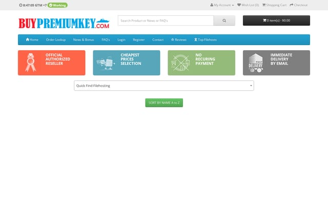 Screenshot of buypremiumkey.com