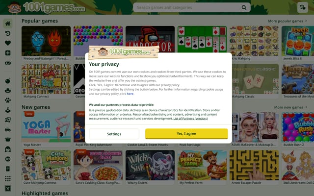 Screenshot of 1001games.com