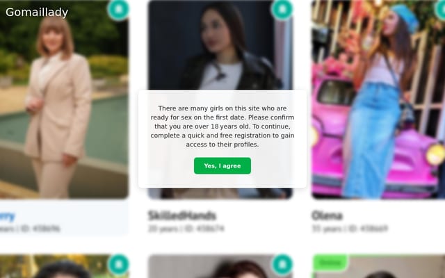 Screenshot of gomaillady.com
