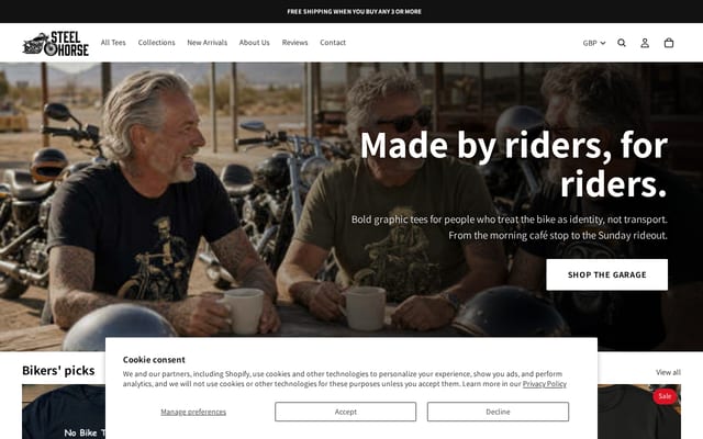 Screenshot of steelhorse.shop