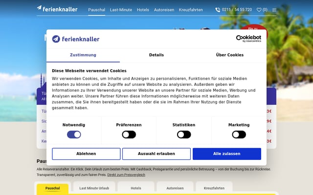 Screenshot of ferienknaller.de