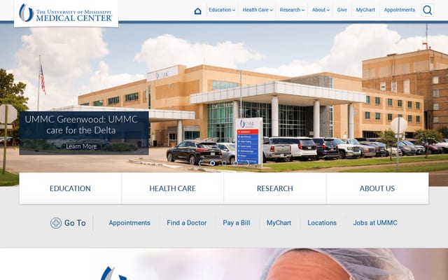 Screenshot of umc.edu