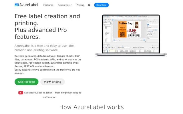 Screenshot of azurelabel.com