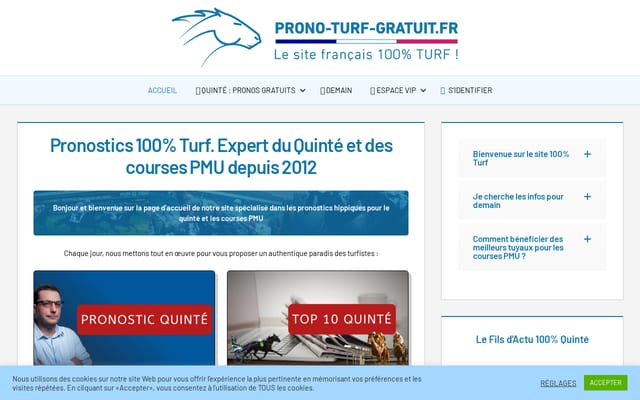Screenshot of prono-turf-gratuit.fr