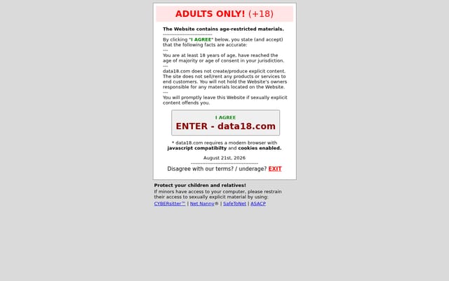 Screenshot of data18.com