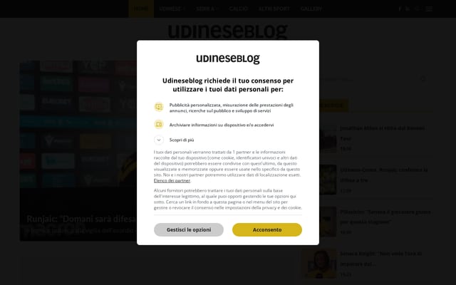 Screenshot of udineseblog.it