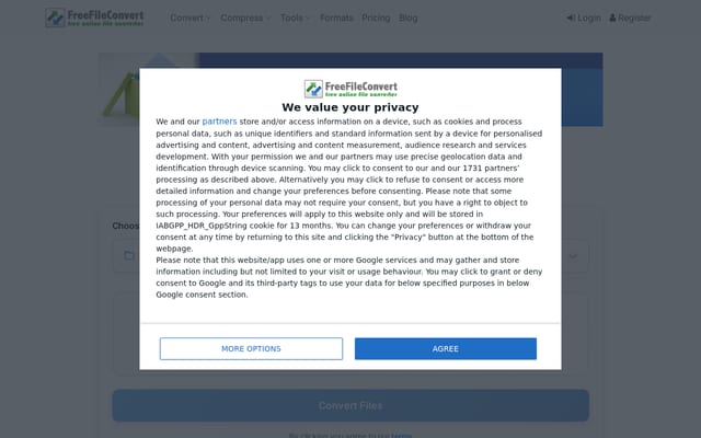 Screenshot of freefileconvert.com