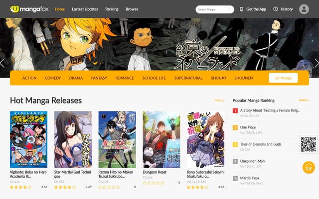 Screenshot of fanfox.net