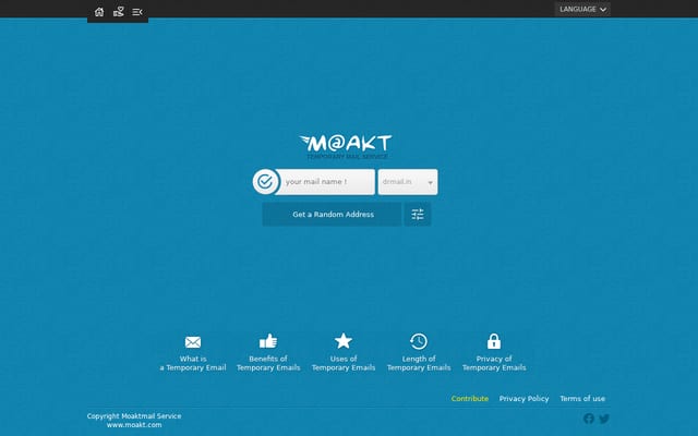 Screenshot of moakt.com