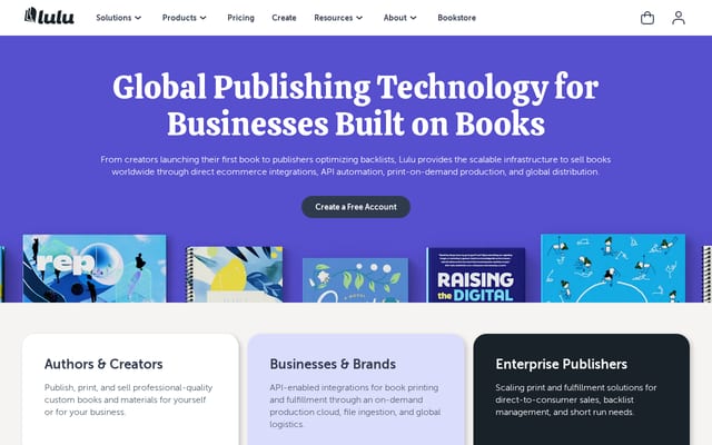 Screenshot of lulu.com