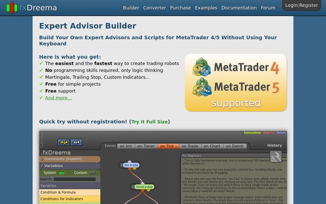 Screenshot of fxdreema.com