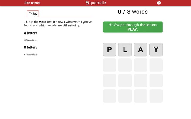 Screenshot of squaredle.app